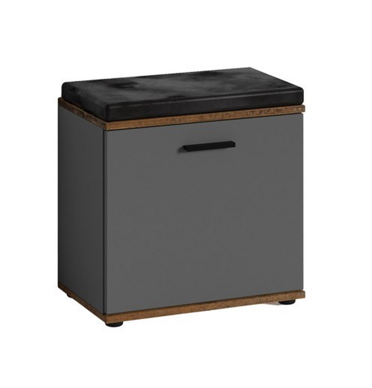 Garderobe Jakob 4-Teilig Alteiche/Anthrazit B: 60 cm - Alteiche/Anthrazit, Design, Holzwerkstoff (60/102/30cm) - MID.YOU