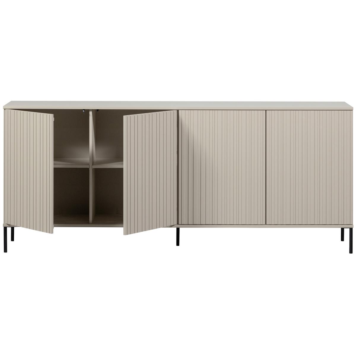 Sideboard Gravure Grau B: 200 Cm - Schwarz/Grau, Design, Holz (200/85/44cm) - Livetastic