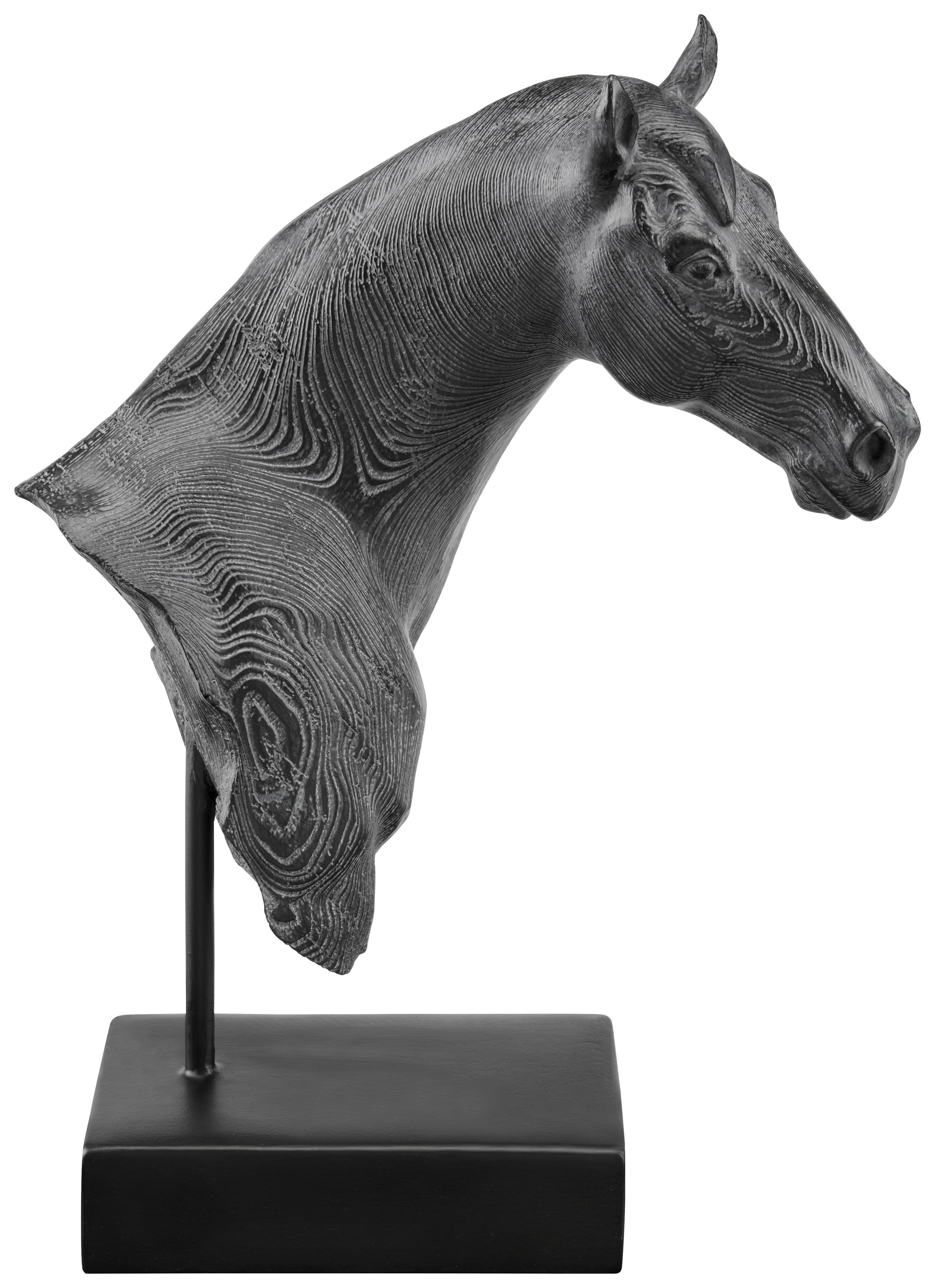 Dekopferd Anita - Schwarz, Design, Naturmaterialien/Metall (24/11/35,5cm) - James Wood