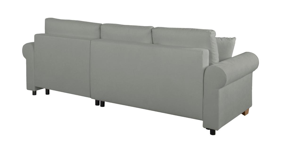 Ecksofa Arles Dunkelgrau 89 S: 266x161 Cm - Dunkelgrau/Buchefarben, Design, Textil (266/161cm) - MID.YOU