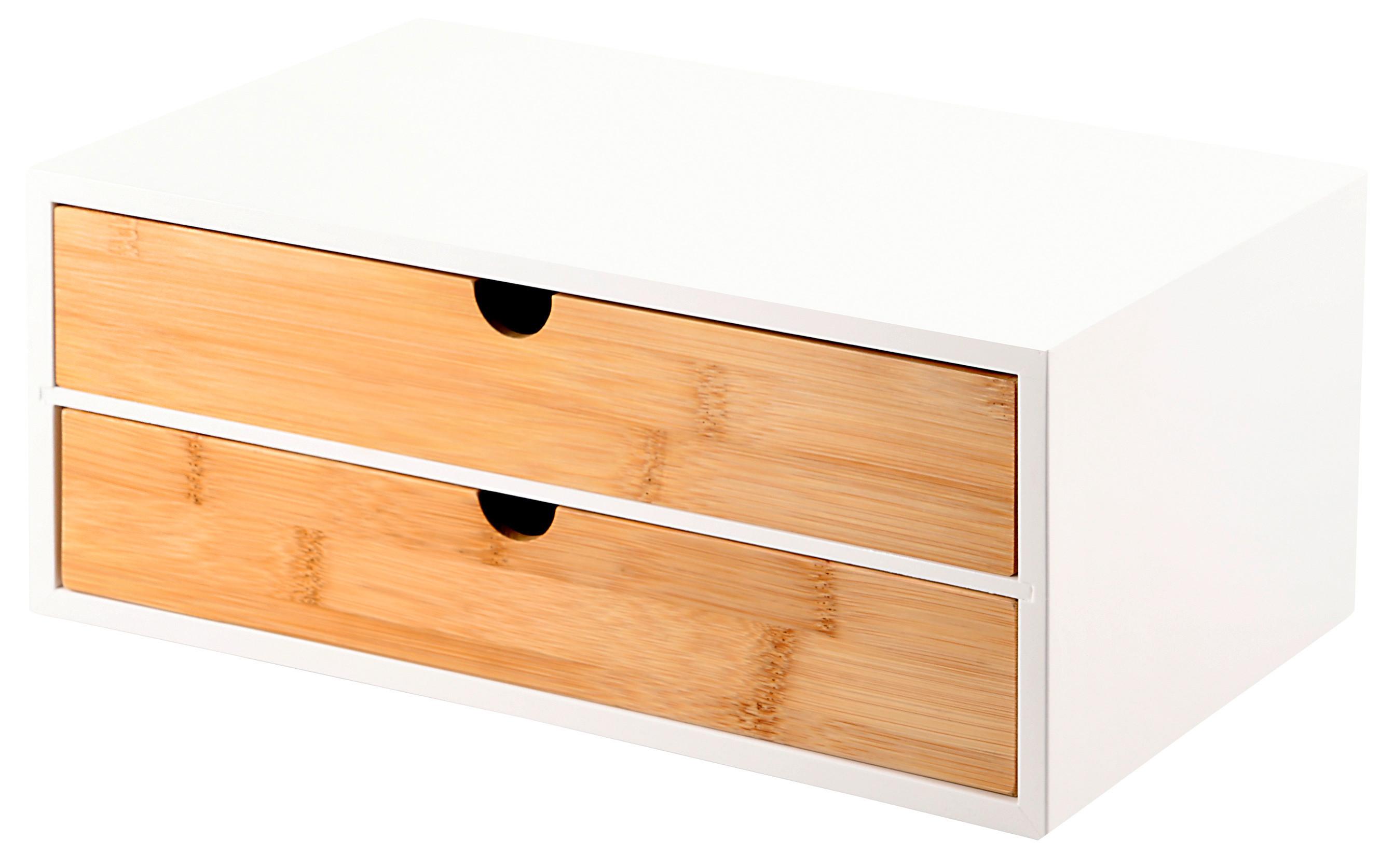 Schubladenbox Organizer - Hellbraun/Weiß, Basics, Holz/Holzwerkstoff (33,5/21,5/14cm) - Kesper