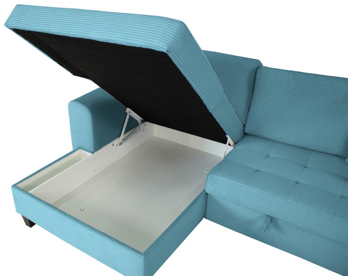 Ecksofa Moritz Hellblau S: ca. 155x265 cm - Hellblau, Trend, Textil (155/265cm)