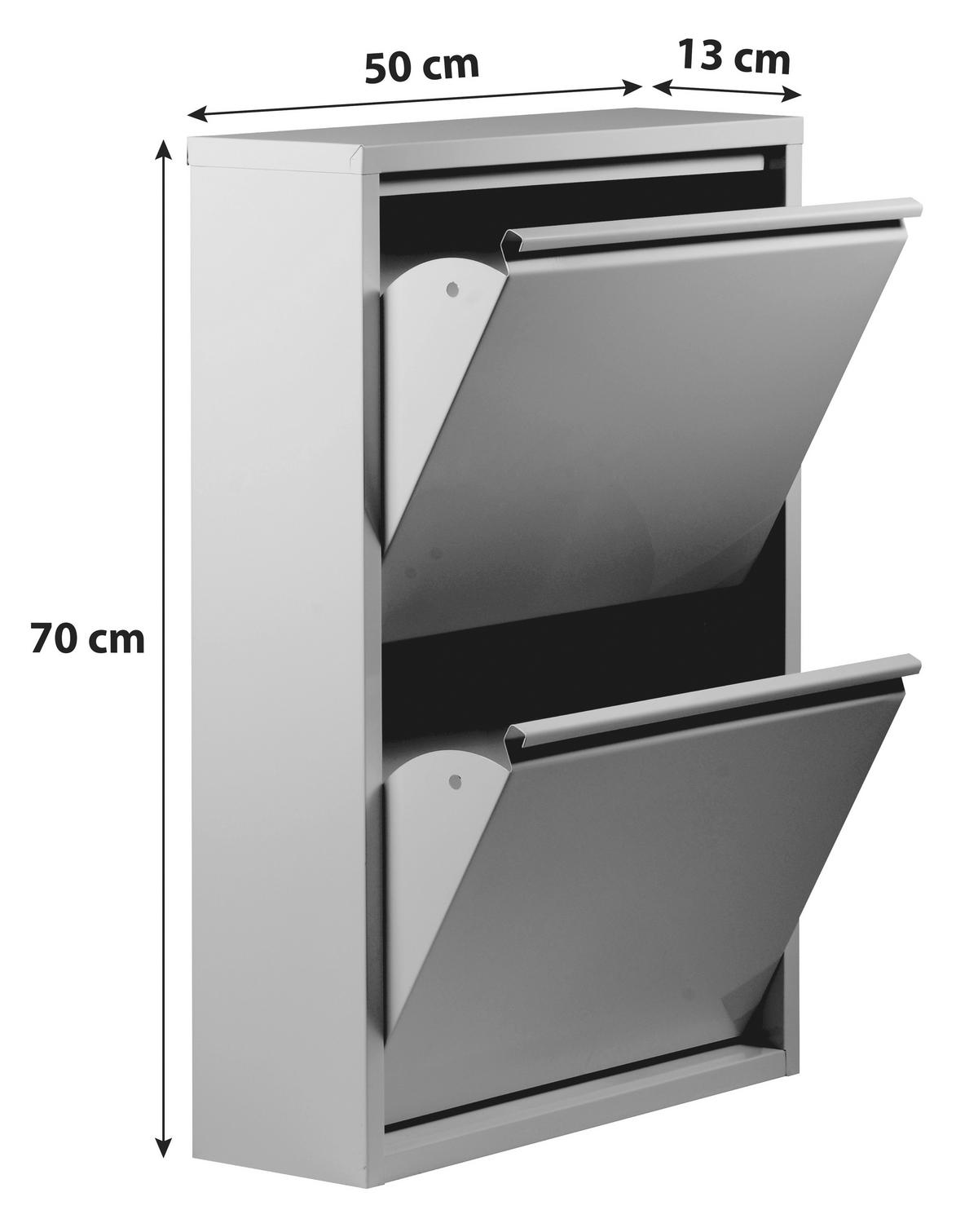 Schuhkipper Karl Schwarz 2 Klappen B: 50 cm - Schwarz, Basics, Metall (50/70/13cm)
