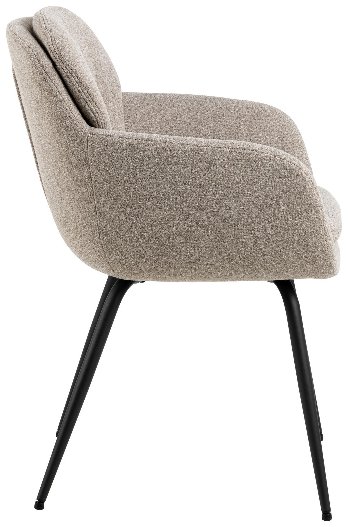 Židle s područkami béžová/černá - černá/béžová, Design, kov/textil (58/84/59cm) - MID.YOU