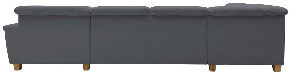 Wohnlandschaft Franzi Kopfteil Verstellbar Dunkelgrau - Eichefarben/Dunkelgrau, KONVENTIONELL, Textil (214/352/170cm) - MID.YOU