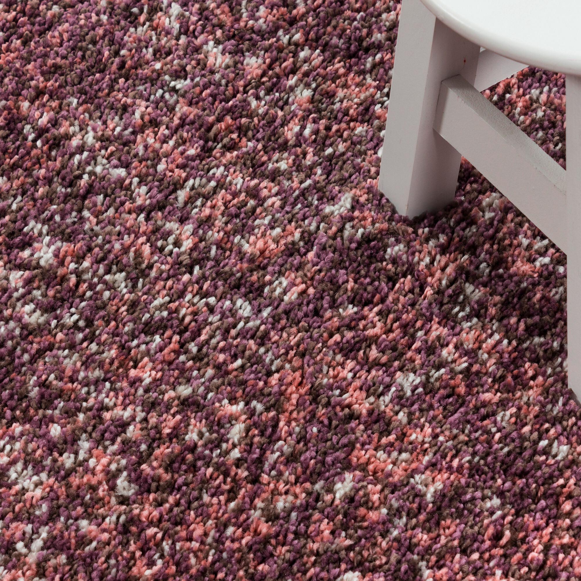 Hochflorteppich Enjoy - Pink, KONVENTIONELL, Textil (80/80cm) - Novel