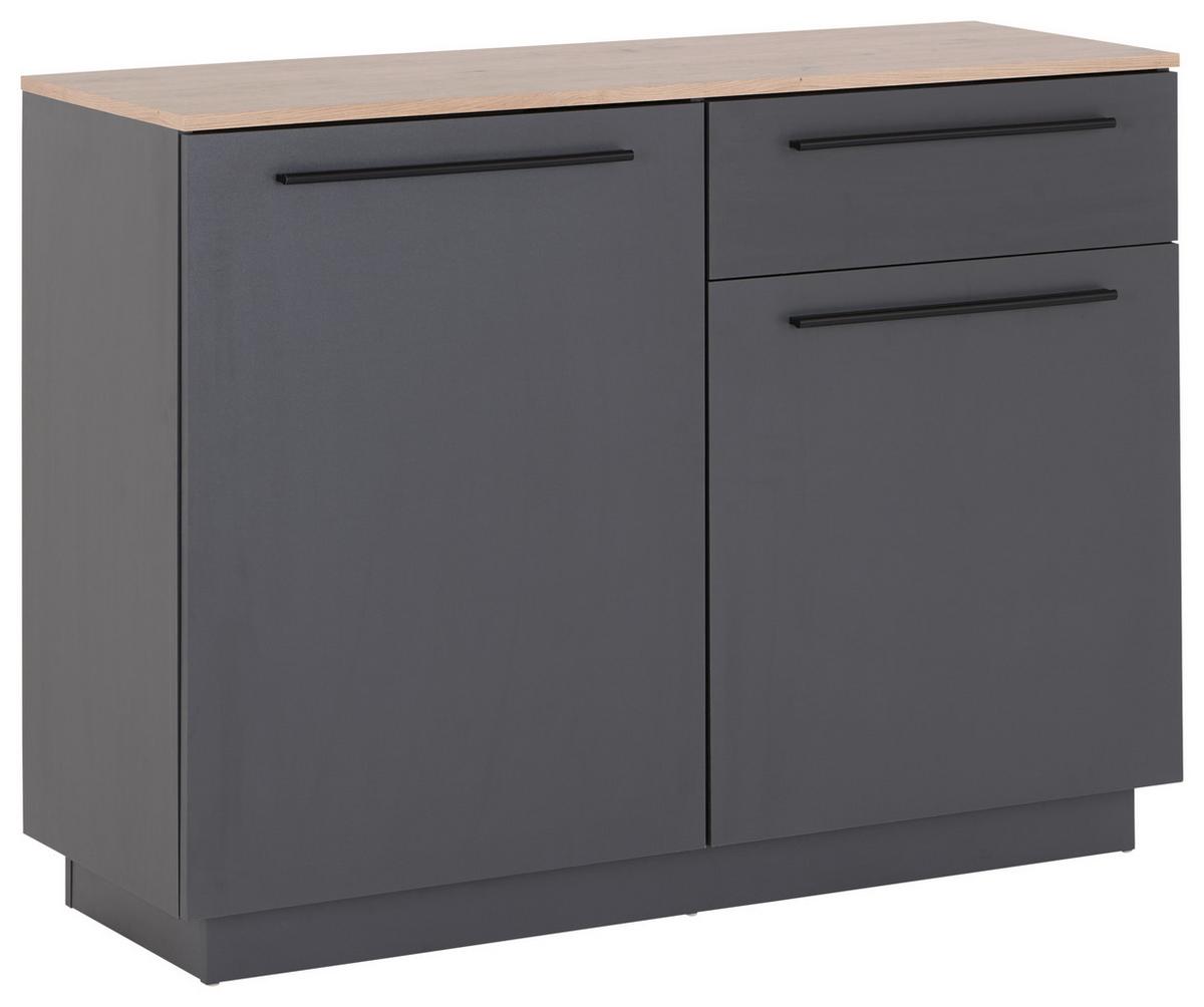 Kommode B: 120 Cm Alaska Anthrazit/eiche Artisan - Anthrazit/Eiche Artisan, MODERN, Holzwerkstoff (120/90,9/42cm)
