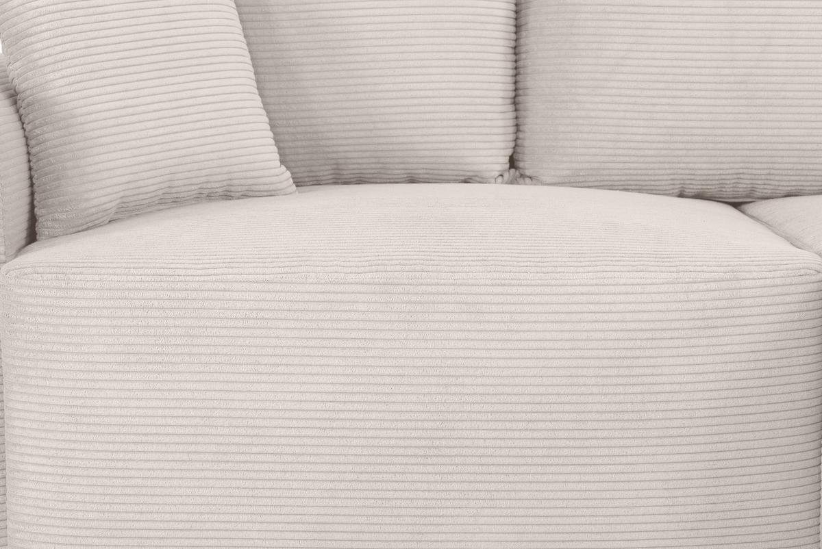 Ecksofa Joni Weiß S: 250 Cm - Weiß, Design, Textil (250/151cm) - MID.YOU