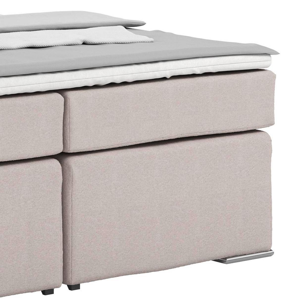 Postel Boxspring NERO PL: 160/200 cm, béžová - barvy chromu/béžová, Konvenční, kov/textil (160/200cm)