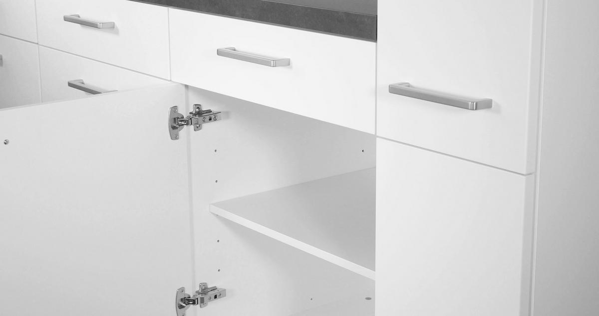 KÜCHENLEERBLOCK TOUCH HIGH - LINE, H12 RECHTS - Weiß/Grau, MODERN, Holzwerkstoff (360cm) - Nobilia