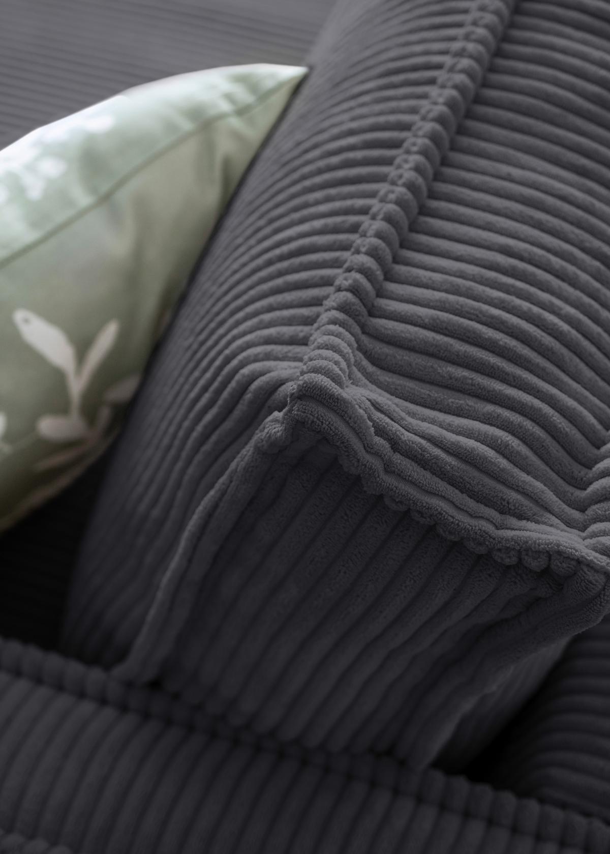 Rohová sedací souprava, šedá - šedá/černá, Design, kov/textil (232/90/154cm) - MID.YOU
