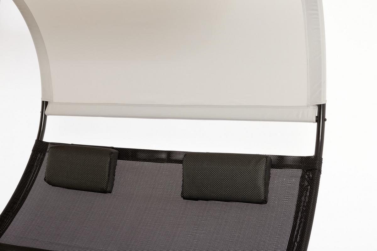 Schaukelliege Mit Sonnendach Havanna 2 Personen - Hellgrau/Schwarz, MODERN, Textil/Metall (139/161/175cm) - Luca Bessoni