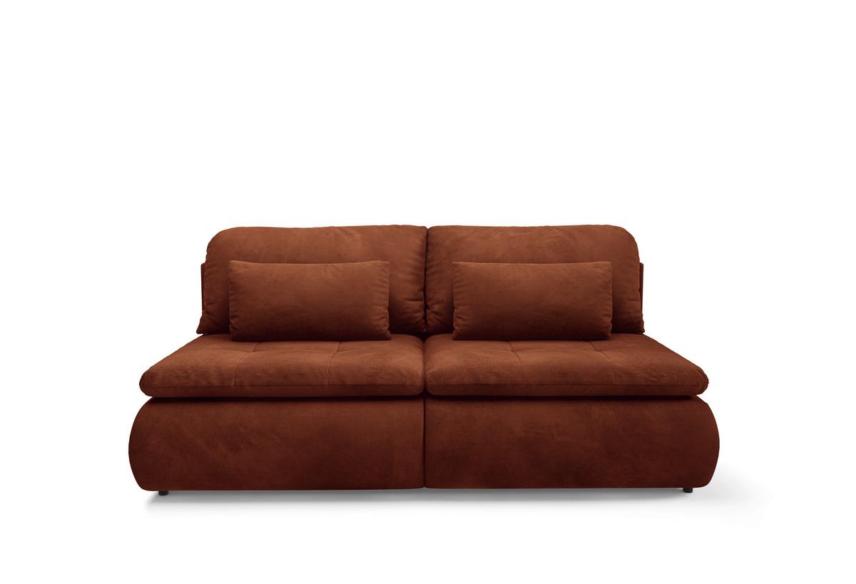 Schlafsofa Mystic Rostfareben B: 220cm - Rostfarben/Schwarz, Design, Textil (220/94/114cm) - Livetastic