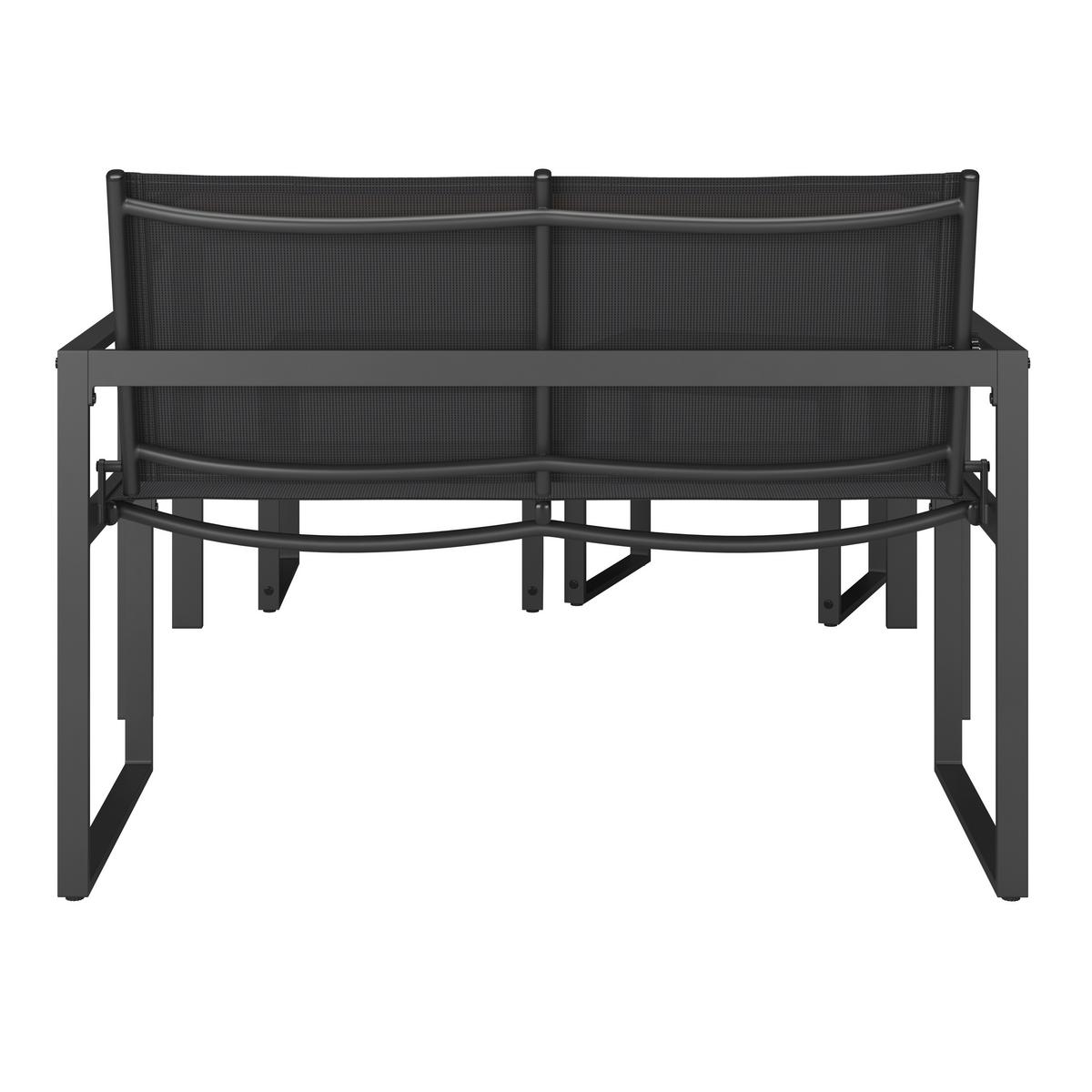 Balkonset Lissabon - Anthrazit/Schwarz, MODERN, Kunststoff/Textil - Beldano