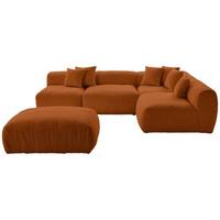 Ecksofa Bloom Rostfarben Teddystoff - Rostfarben, Trend, Textil (300/215cm) - Livetastic