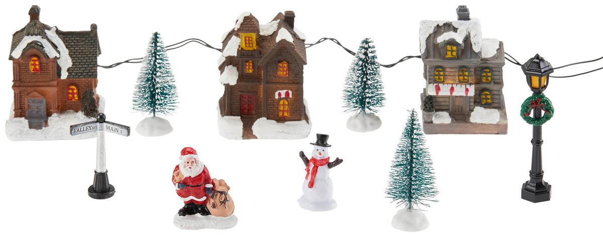 Weihnachtsdorf Kunststoff Stehend mit Leds - Multicolor, KONVENTIONELL, Kunststoff (34/13/10,5cm)