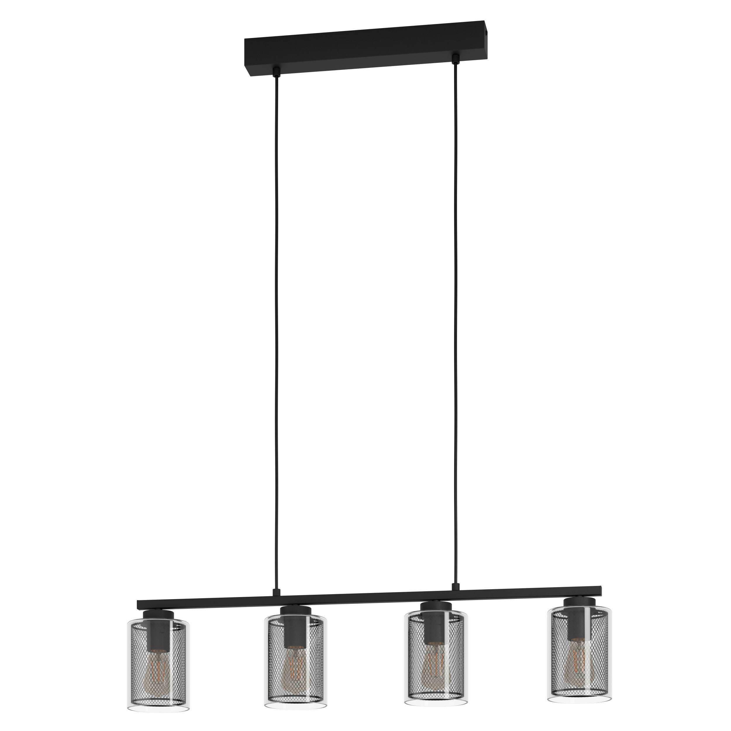 Hängeleuchte 99707* Zocabon - Klar/Schwarz, Design, Glas/Metall (81,5/11/110cm) - Eglo