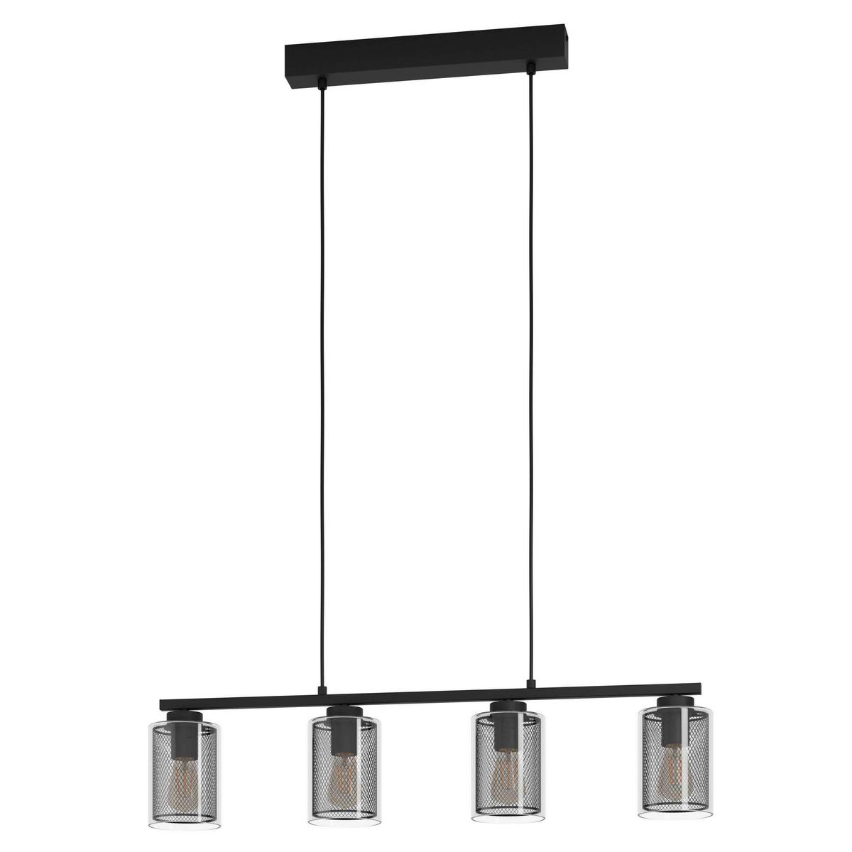 Hängeleuchte 99707* Zocabon - Klar/Schwarz, Design, Glas/Metall (81,5/11/110cm) - Eglo