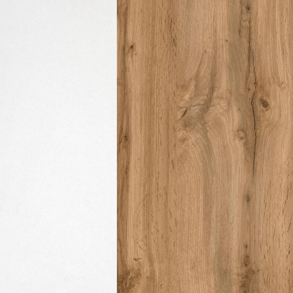 Küchenzeile Florenz mit Geräte B: 240 cm Weiß/Eichefarben - Eiche Wotan/Weiß, Design, Holzwerkstoff (240cm) - Held