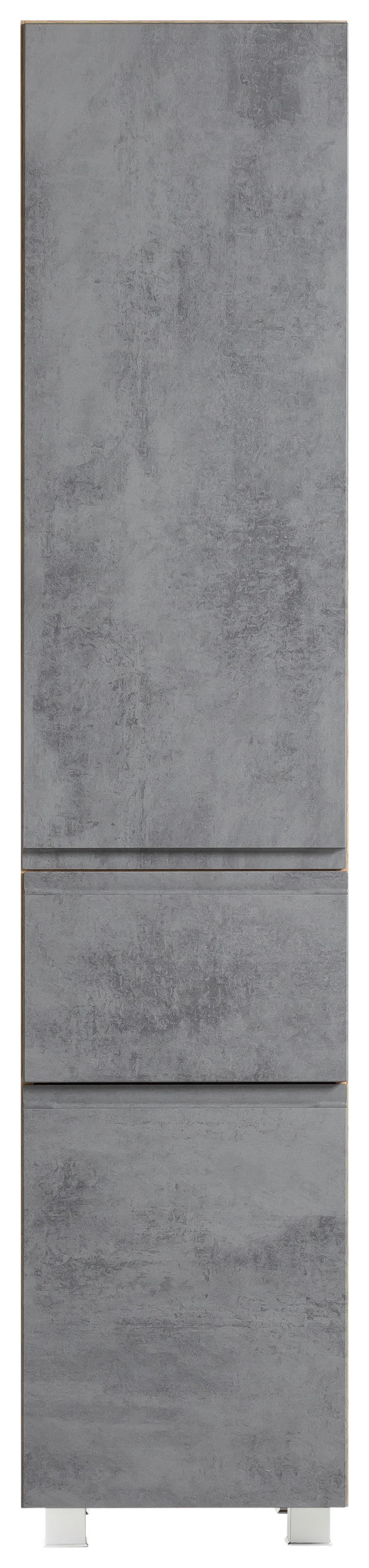 Hochschrank Varese B: 40 cm Hellgrau/Eiche Wotan - Eiche Wotan/Hellgrau, MODERN, Holzwerkstoff (40/180/35cm) - Held