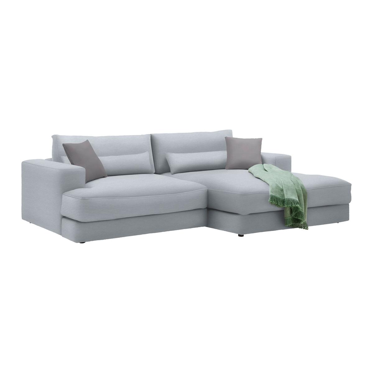 Rohová sedačka FABIONA, pravá, sivý menčester / sivá - čierna/sivá, Modern, drevo/plast (268/194cm) - Mömax