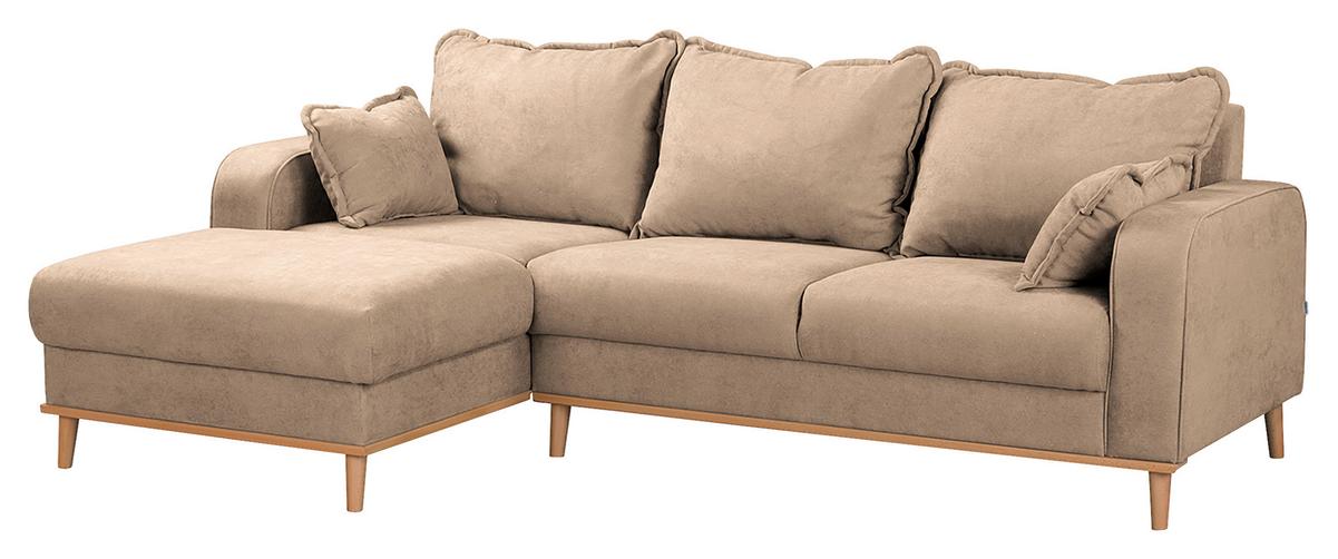 Ecksofa Beata Beige S: 150x230 Cm - Wengefarben/Beige, Design, Textil (150/230cm) - Livetastic