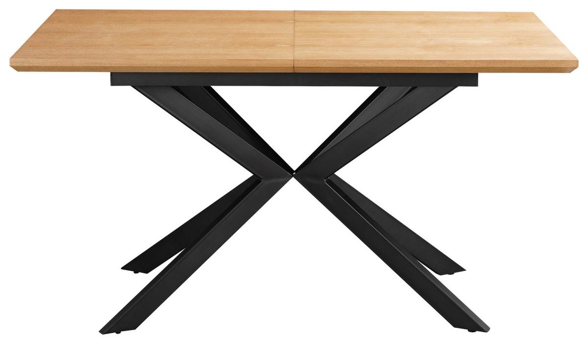 Esstisch Elena - Schwarz/Naturfarben, MODERN, Holzwerkstoff/Metall (140/80/76cm) - MID.YOU