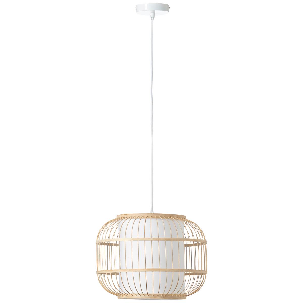 Hängeleuchte 99266/09 Bones - Naturfarben/Weiß, Basics, Holz/Textil (40/150cm) - Brilliant