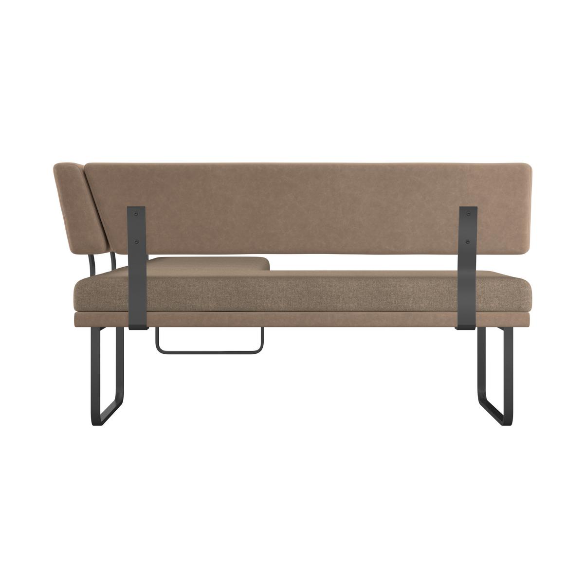 Eckbank Kian Webstoff Braun,  S:164x233 cm - Schwarz/Braun, Trend, Textil/Metall (164/233cm)