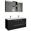 Badezimmer Budasi Schwarz B: 111 cm - Schwarz/Weiß, MODERN, Keramik/Holzwerkstoff (112cm) - MID.YOU