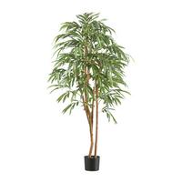 Kunstpflanze Ficus Benjamina Mit Naturstamm H: 170 Cm - Schwarz/Naturfarben, Design, Naturmaterialien/Kunststoff (170cm) - P & B