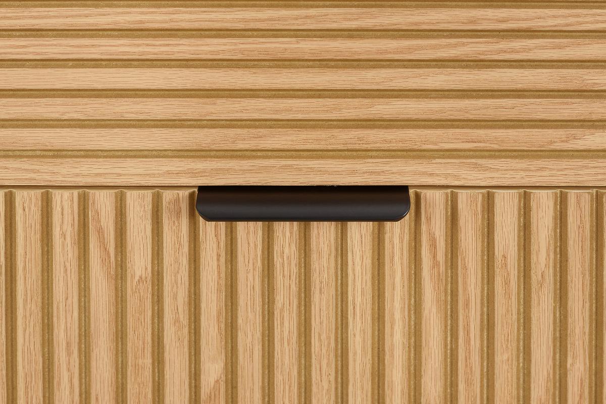 Kommode Schwarz, Eiche Dekor B: 80cm - Eichefarben/Schwarz, Design, Holz/Holzwerkstoff (80/80/40cm) - Livetastic