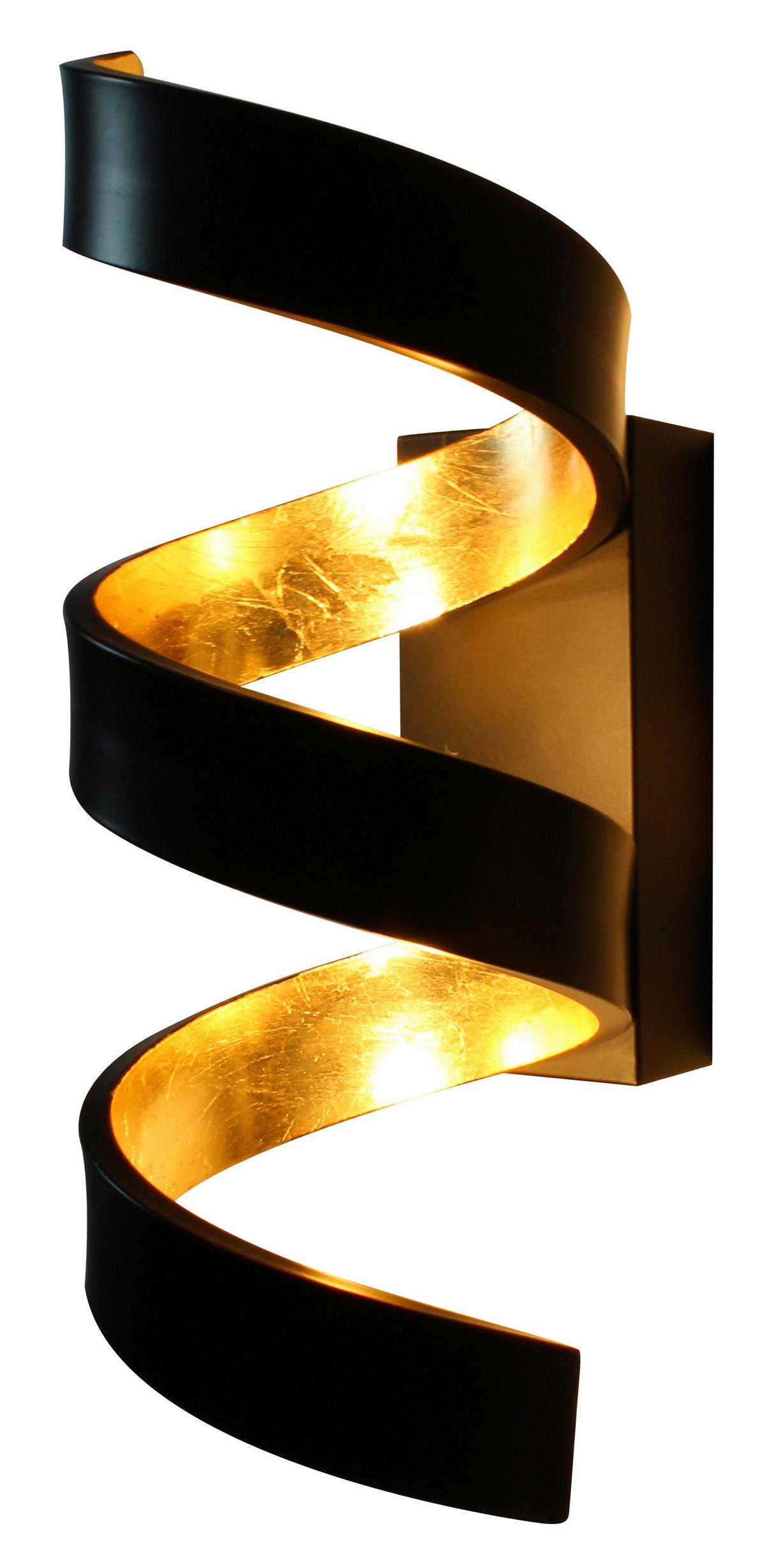 Led-wandleuchte Helix 3-Flammig  3 Helligkeitsstufen - Goldfarben/Schwarz, Basics, Metall (26/10/13,5cm)