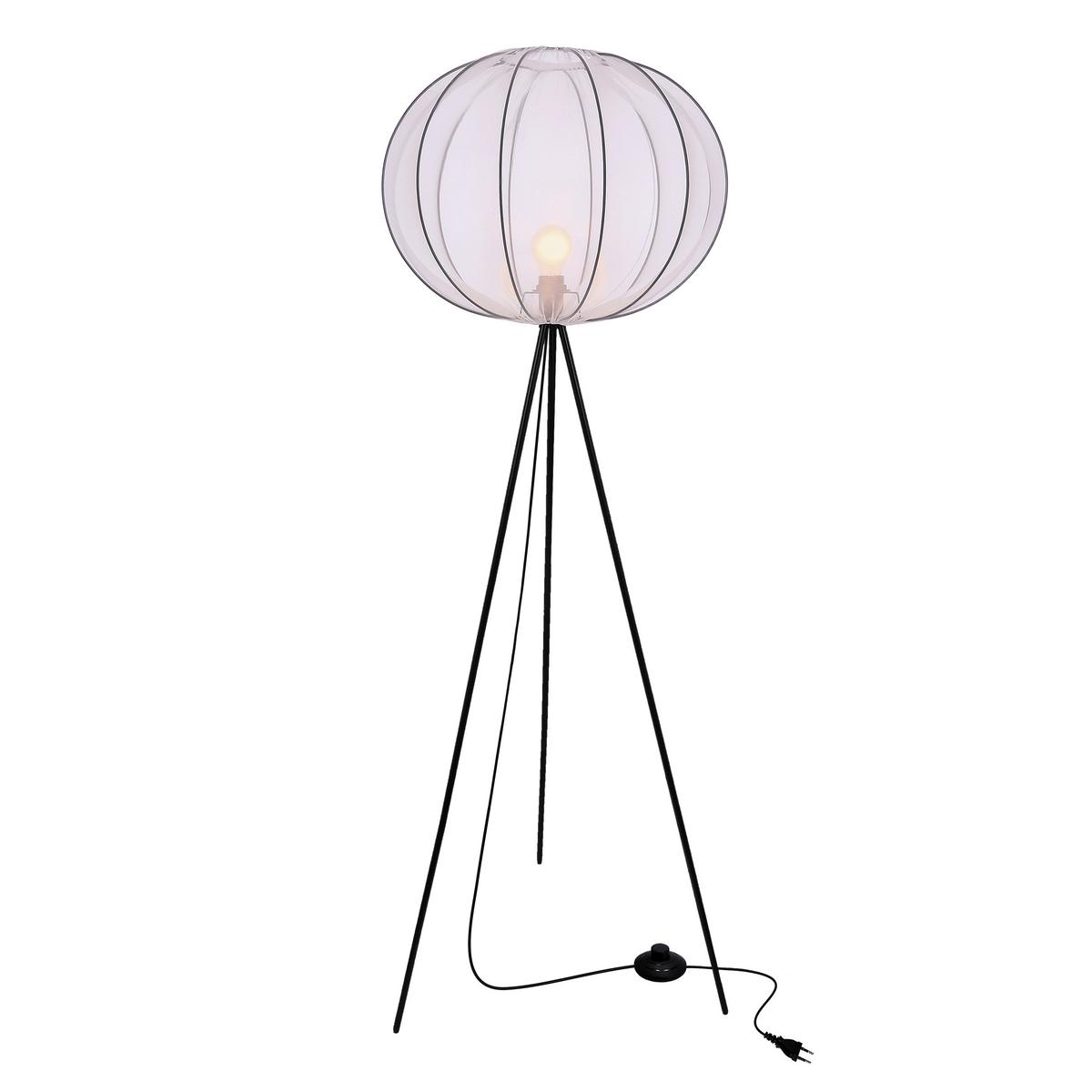 Stehleuchte 51-40879 Mellow - Schwarz/Weiß, KONVENTIONELL, Kunststoff/Metall (52/52/161cm)