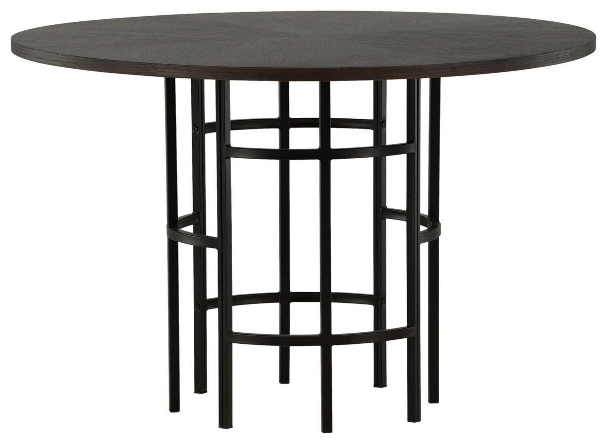 Esstisch Copenhagen - Schwarz/Braun, Design, Holz/Metall (115/115/74cm) - Livetastic