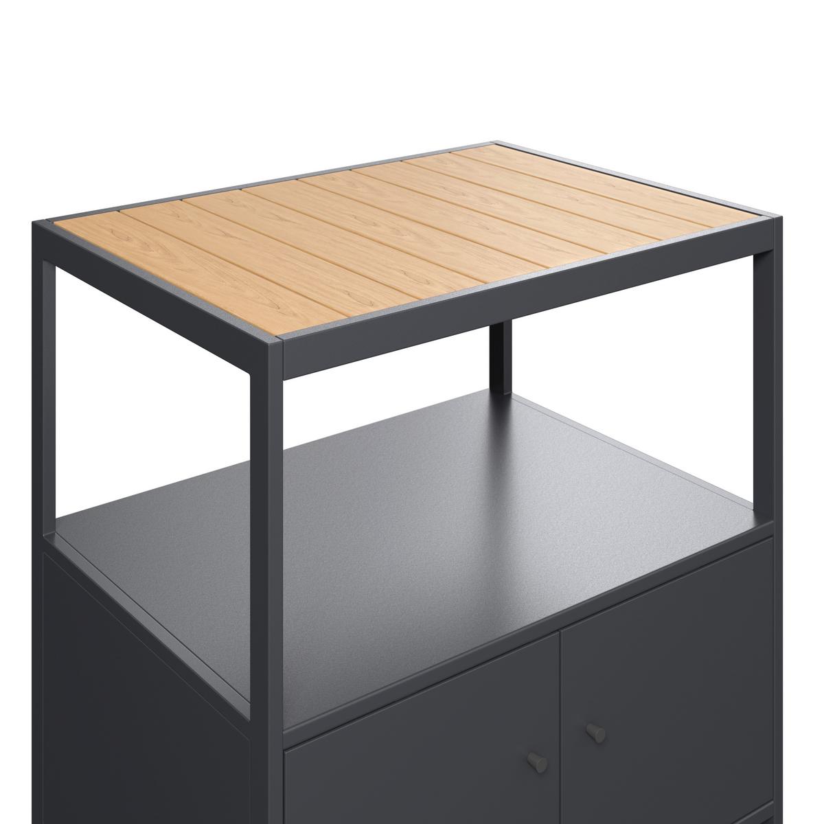 Outdoorküche Santiago IIi - Anthrazit/Naturfarben, Basics, Kunststoff/Metall (83/90/60cm) - Beldano