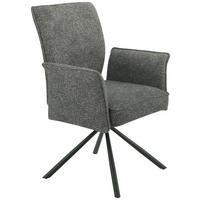 Vierfußstuhl Ellen Ii Webstoff Anthrazit , B: 49 Cm - Anthrazit/Schwarz, MODERN, Textil/Metall (49/90/60cm)