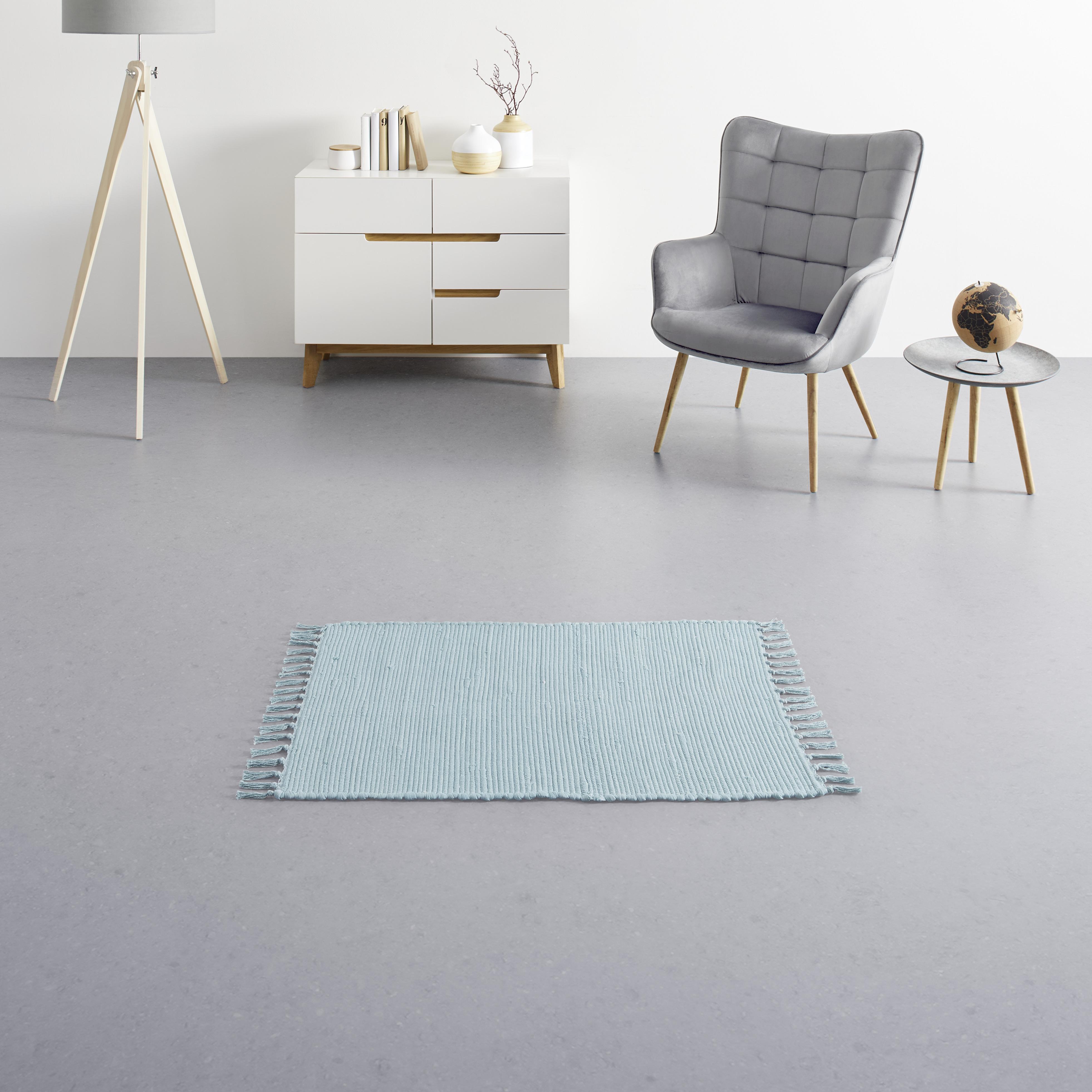 Hadrový Koberec Julia 1, 60/90cm, Modrá - světle modrá, Romantický / Rustikální, textil (60/90cm) - Modern Living