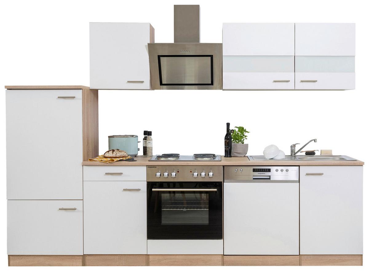 Küchenblock Merle Küchenblock 280 cm - Eichefarben/Weiß, Basics, Holzwerkstoff (280cm) - Respekta