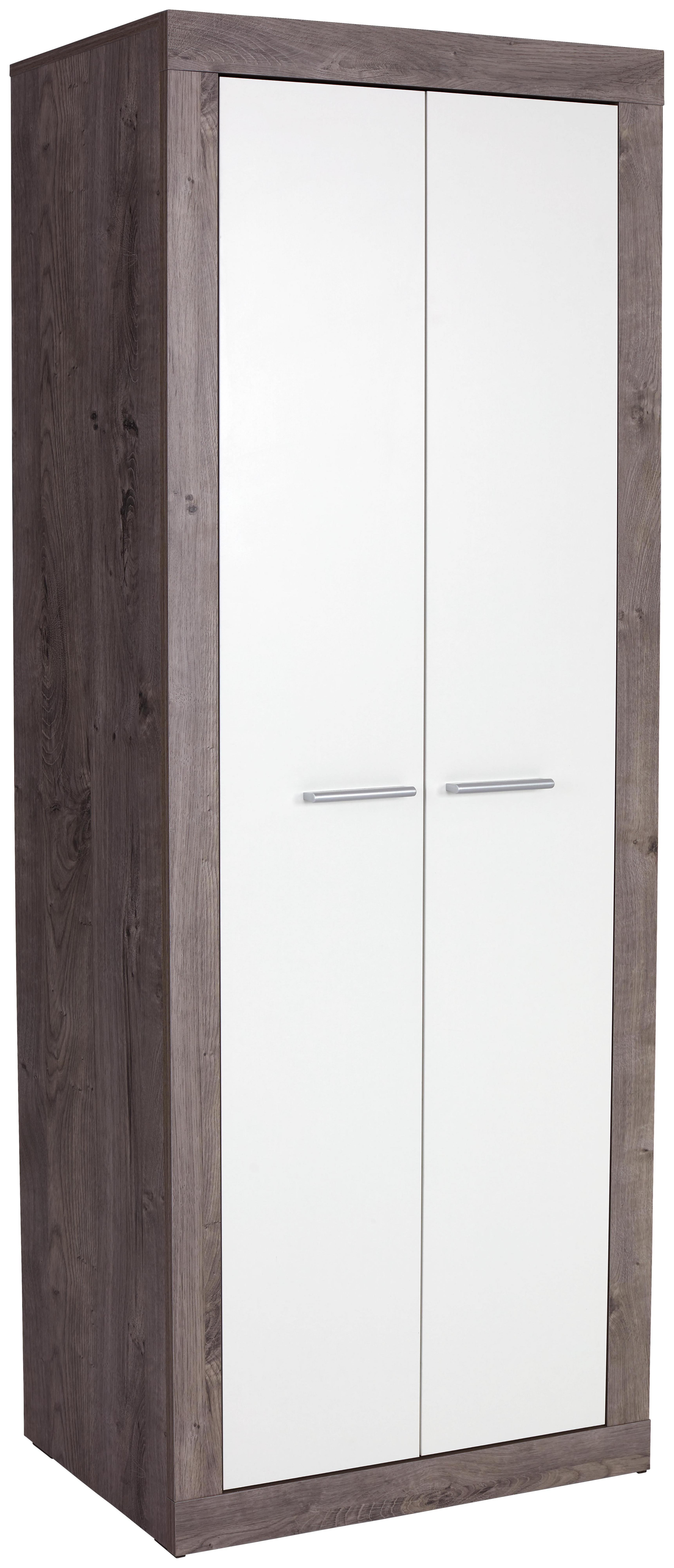Aktenschrank Living 02 - Eichefarben/Weiß, MODERN, Holzwerkstoff (74/188/37cm)