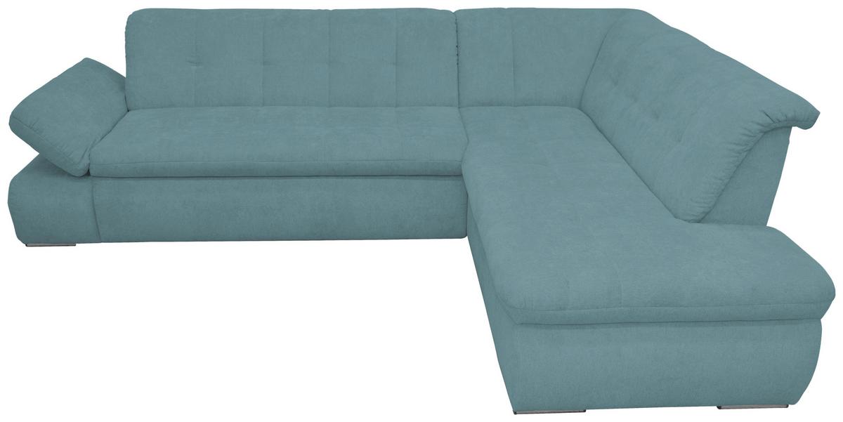 Ecksofa mit Armteilverstellung Moric Petrol Mikrofaser - Chromfarben/Petrol, KONVENTIONELL, Textil (273/216cm) - MID.YOU