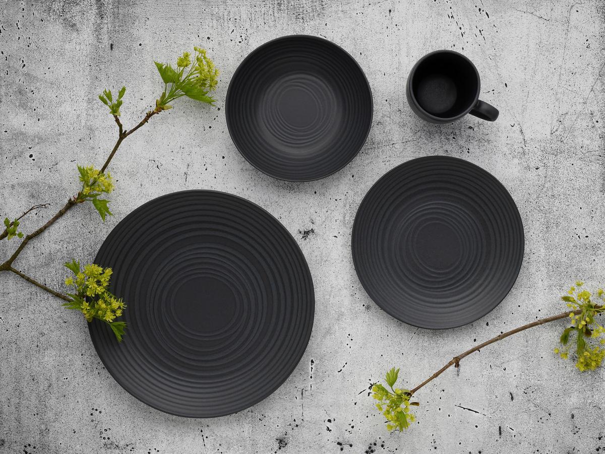 KOMBISERVICE LAVA STONE BLACK - Schwarz, Basics, Keramik - Creatable