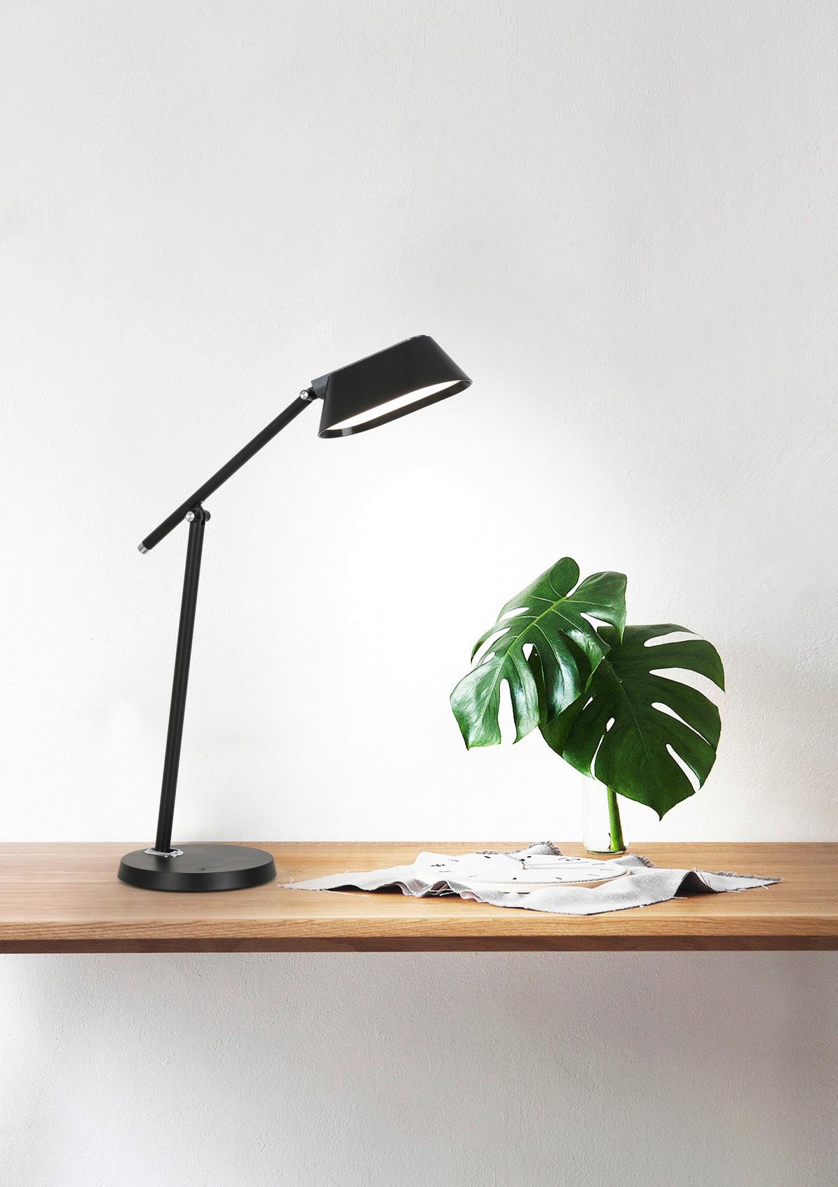 Schreibtischleuchte Christa - Chromfarben/Schwarz, Design, Kunststoff/Metall (46/46/18-79cm) - James Wood