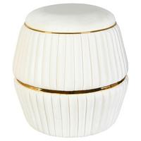 Hocker Doric 225 Beige/goldfarben D: 51,5 Cm - Beige/Goldfarben, Design, Textil (51,5/53cm) - Kayoom