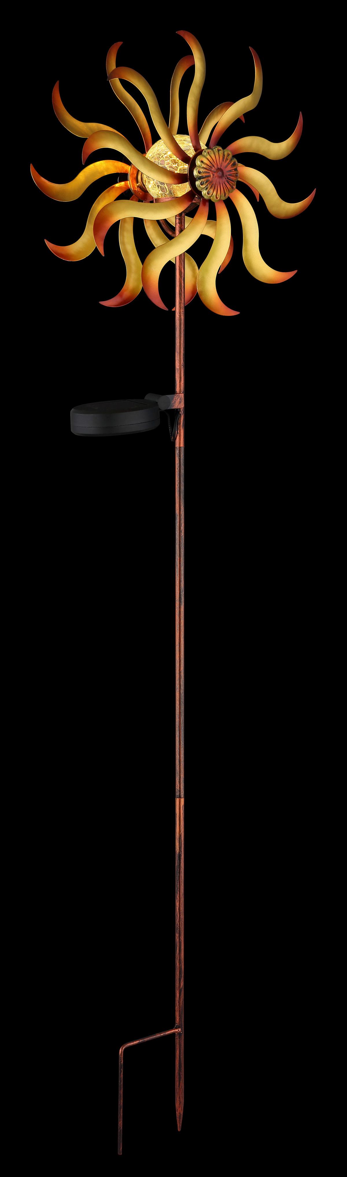 Solarleuchte 3000k, Warmweiß - Klar/Goldfarben, Design, Glas/Metall (22/12/92cm) - Globo