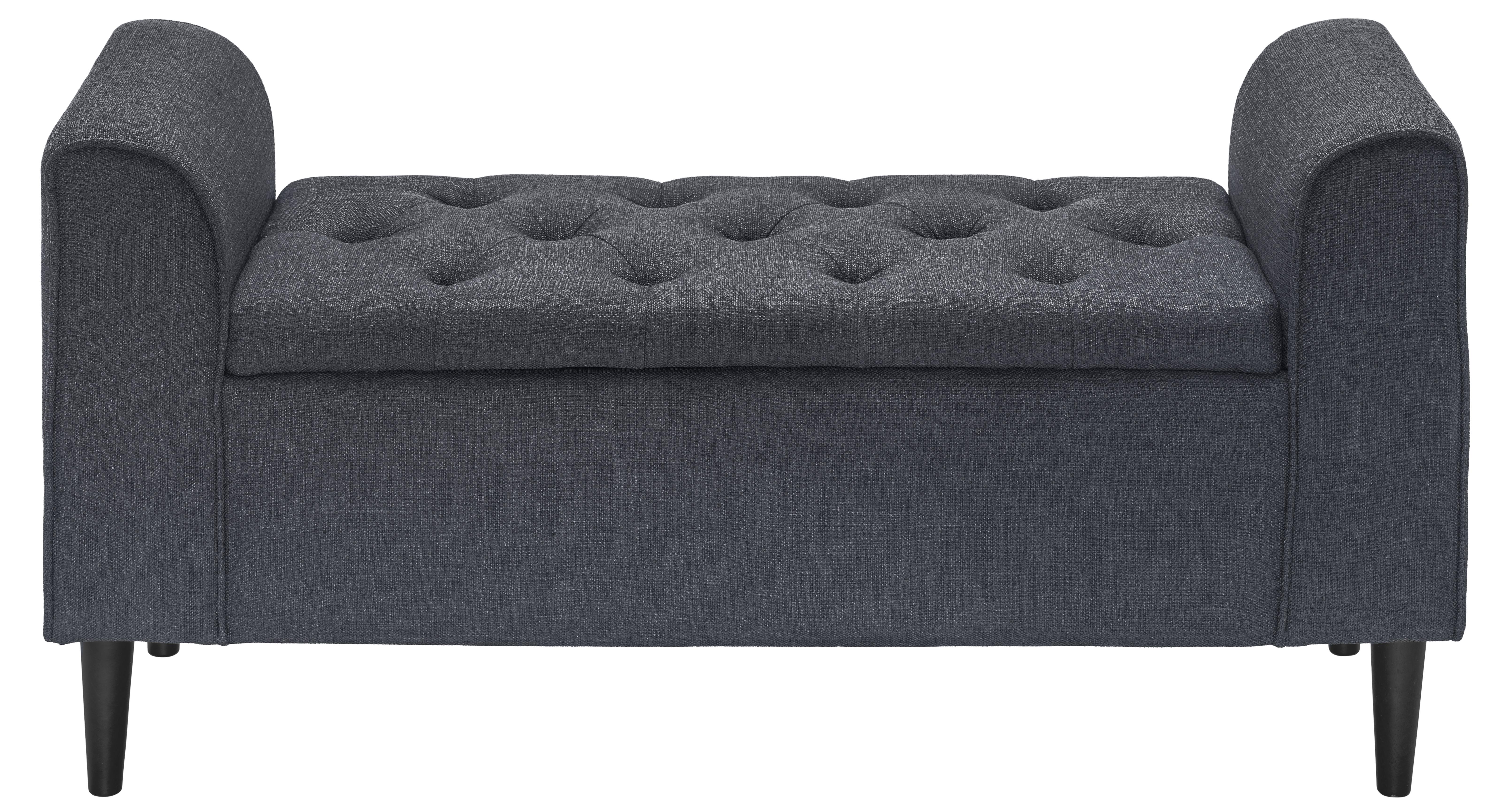 Sedací Lavice Felicity - černá/antracitová, kompozitní dřevo/textil (115/58/44cm)