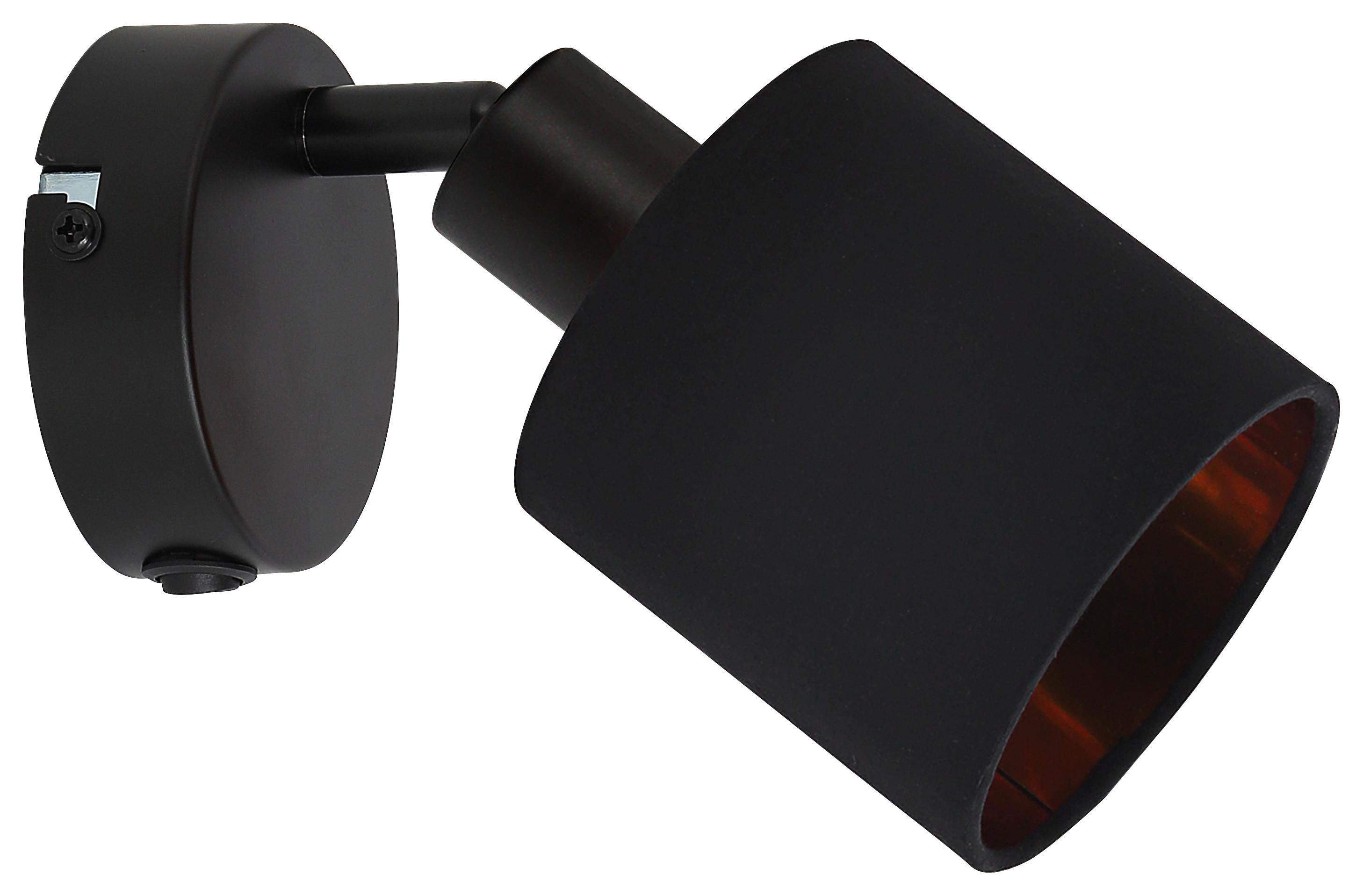 Bodové svítidlo Goldi, E14 LED max. 15Watt - černá/barvy zlata, Moderní, kov/textil (16,5/10/20cm) - Mömax