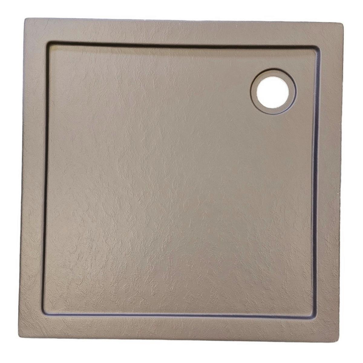 Duschtasse Eck-Brausetasse 80x80x4cm - Grau, KONVENTIONELL, Kunststoff (80/4/80cm) - Sanotechnik