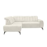 Ecksofa mit USB Anschluss Sano, Creme, S: 200x261 cm - Creme/Schwarz, MODERN, Textil (200/261cm) - Livetastic