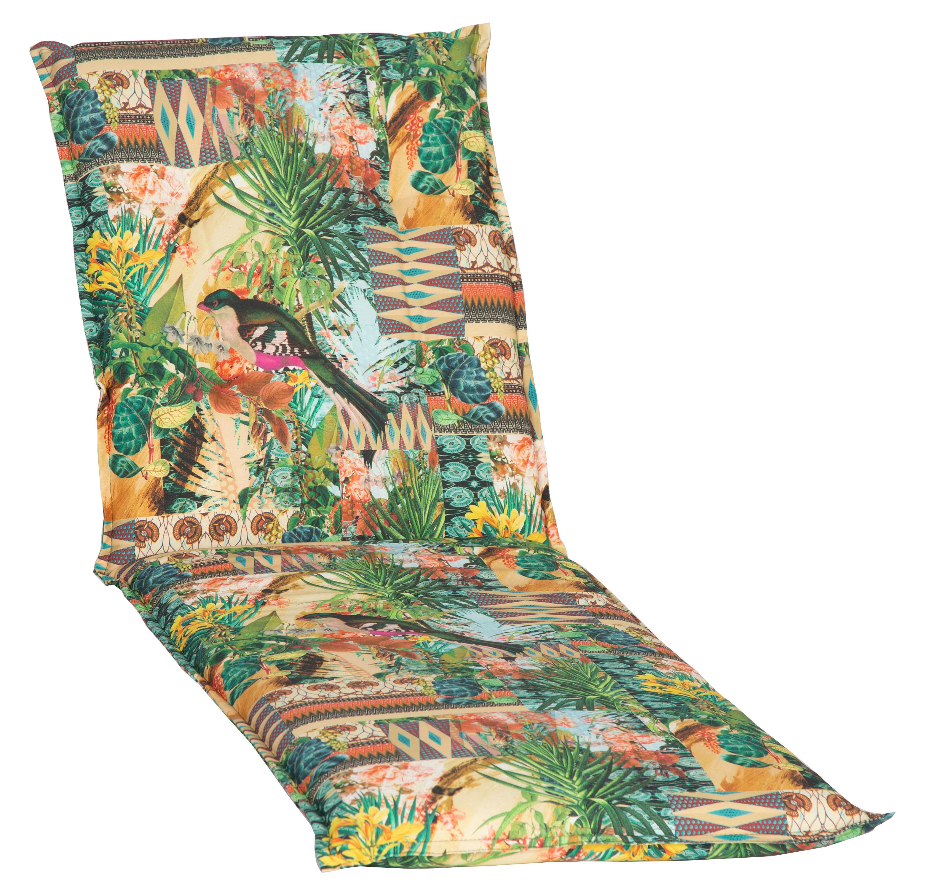 Bunte Liegenauflage mit floralem Muster